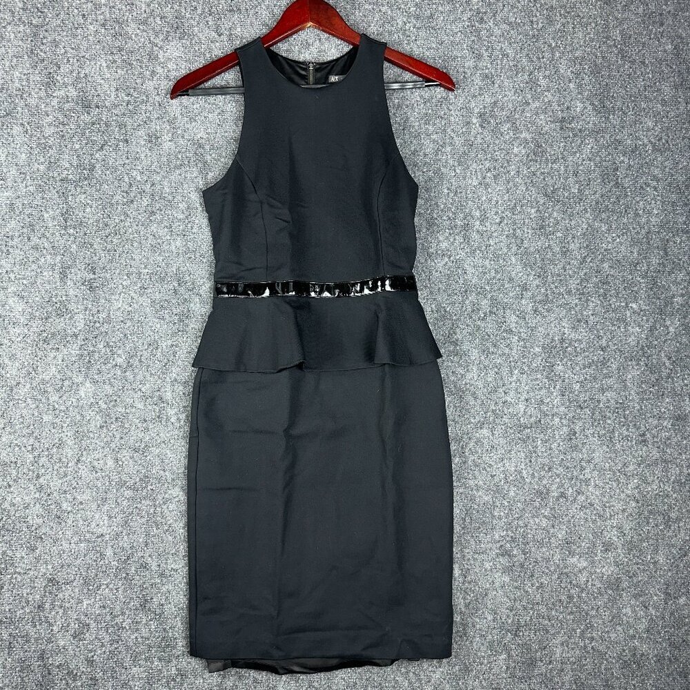 A/X Armani Exchange Dress Womens 2 Black Sleeveless Lined Back Zip Vent Shift